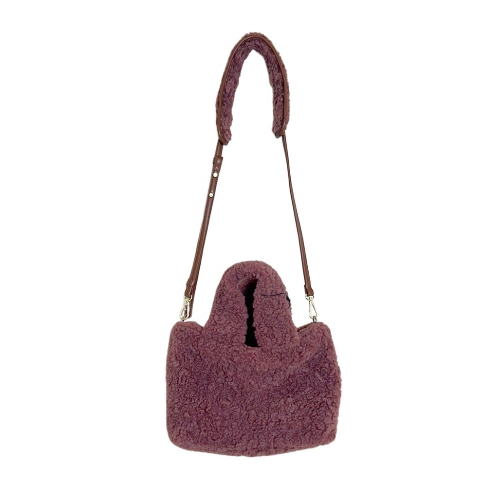 Laundry‎ by Shelli Segal NWT Purple Faux Sherpa Soft Tote Crossbody Bag Casual